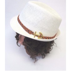 Charming Charlie White Fedora Nautical Anchor Hat Band  eb-59021584